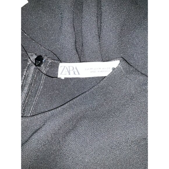 Zara Womens Black Cutout Long Sleeve Top Size Medium - Picture 5 of 5